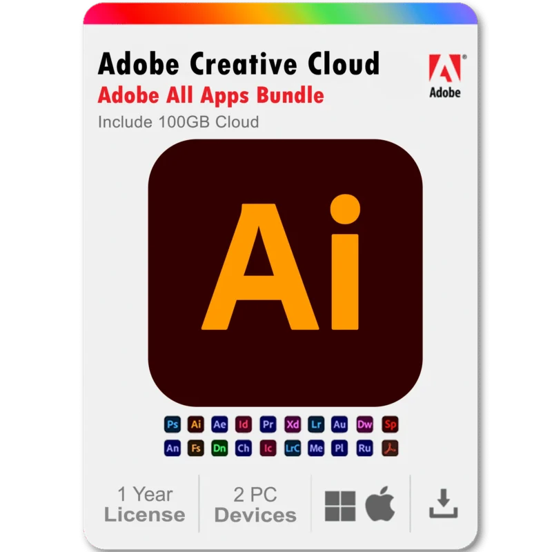 Illustrator 2025 1 Year Subscription All Adobe Creative Cloud Apps Bundle