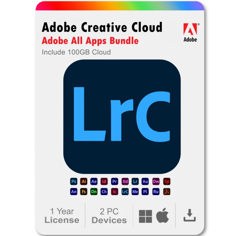 Lightroom Classic 2025 1 Year Subscription All Adobe Creative Cloud Apps Bundle