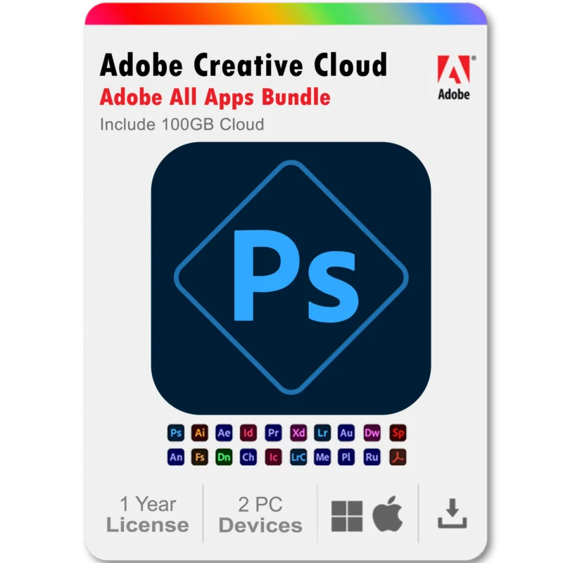 Photoshop Express 1 Year Subscription All Adobe Creative Cloud Apps Bundle
