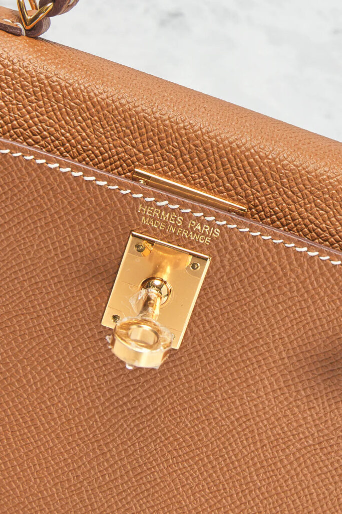 Hermès Kelly 20 tas in gold brown uit de Mivelia collectie