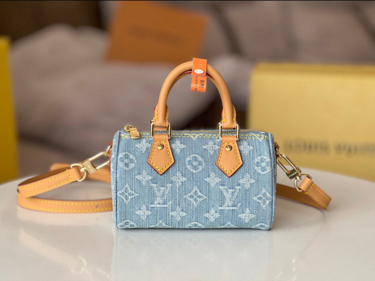LOUIS VUITTON NANO SPEEDY DENIM – authentiek designer item, direct leverbaar bij Mivelia